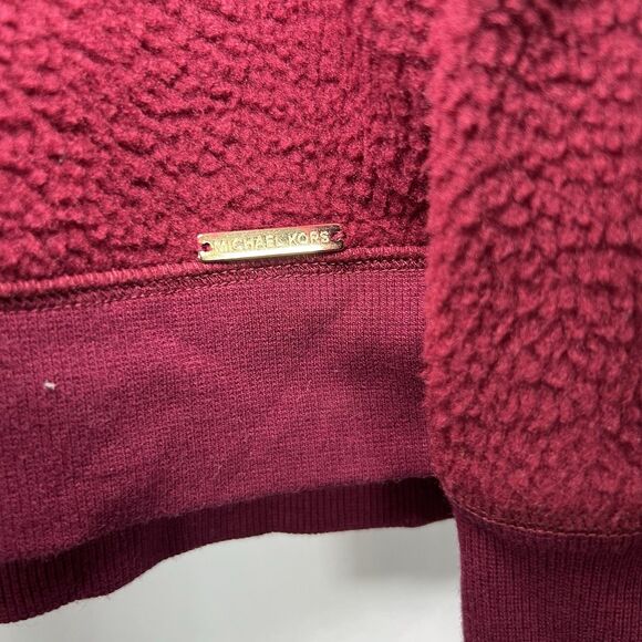 Michael Kors Fleece Sweater Womens Size XL Red Round Neck Oversized Tunic NWT - Picture 4 of 13